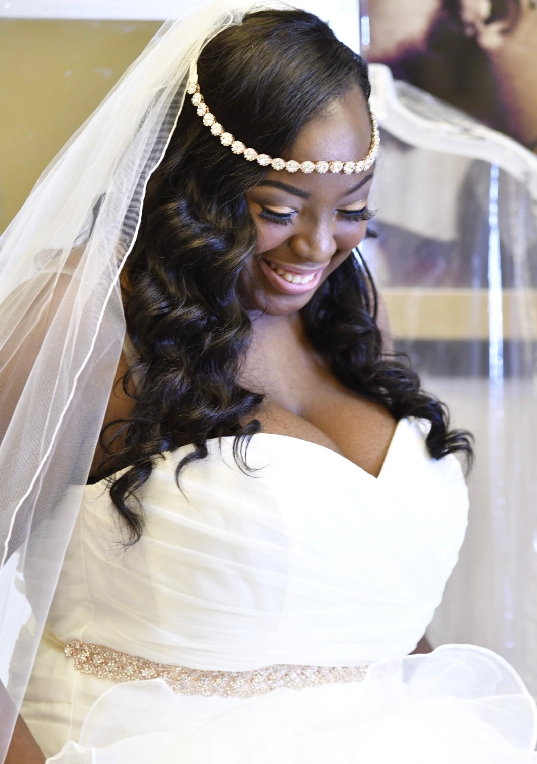 Bride and groom close up portrait wedding day